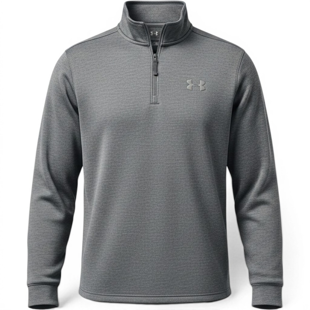 Under Armour ColdGear Mens Medium Gray Heathered Quarter Zip‎ Fleece Pullover